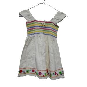 Place 89 Girls large 10/12 white embroidered top‎ floral